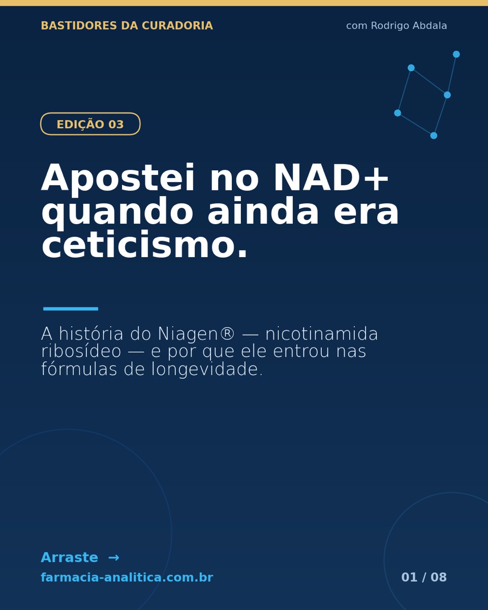 Capa: Apostei no NAD+ quando ainda era ceticismo.